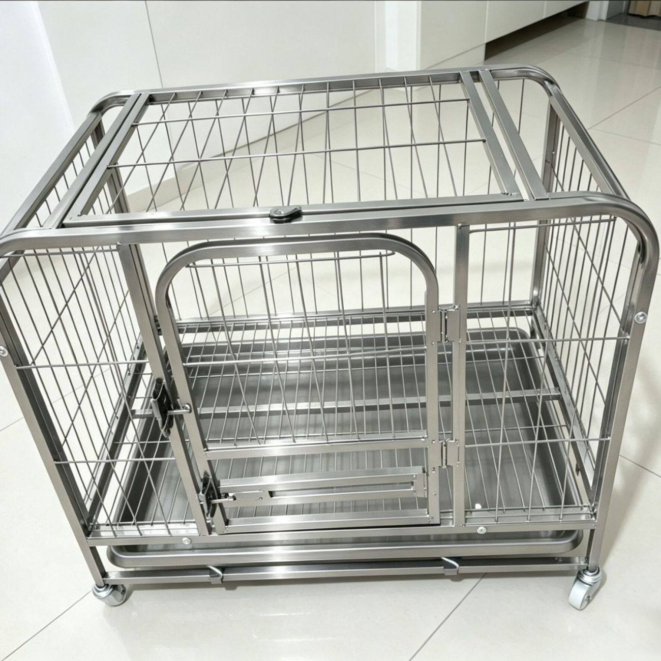 狗笼子加粗加厚大型中型小型通用六面方管带厕所耐用狗窝边牧犬