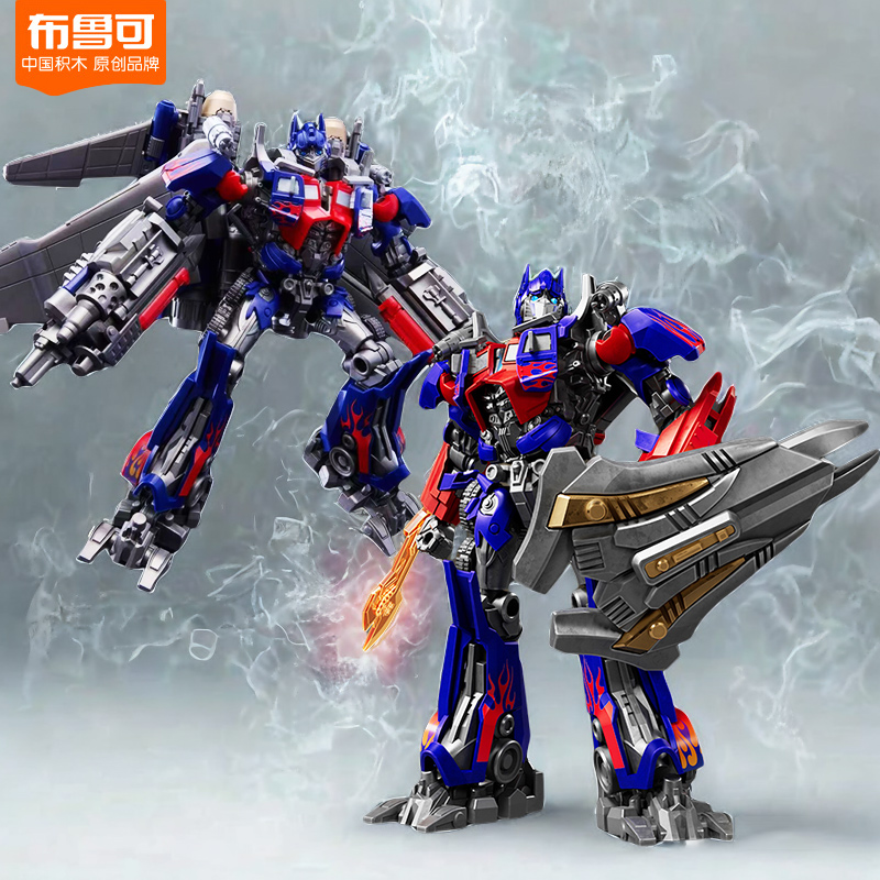 布鲁可积木人飞翼擎天柱DX变形金刚超越版克ONE起源拼装男孩玩具
