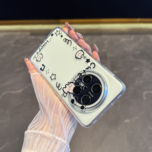 适用于华为mate70pro手机壳新款 软 相框猫咪70Air高透柔软硅胶80promax创意简约p70可放小卡照片80ultra情侣款