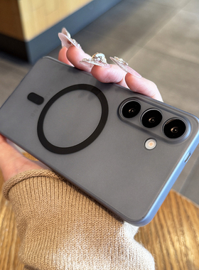 【亲肤磨砂】适用于三星S25手机壳新款轻薄磨砂s25+无线磁吸简约透明s24ultra全包镜头高级感防摔s23男女创意