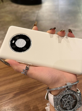 新款古董白色适用华为mate40pro手机壳液态硅胶mate50简约纯色60pro+全包曲面屏RS防摔Nova14高级感P60男女30