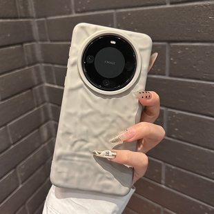 磨砂钛原色适用于华为MATE60手机壳新款 褶皱pura70pro创意波浪纹p60防摔全包ultra防指纹50e网红情侣软套