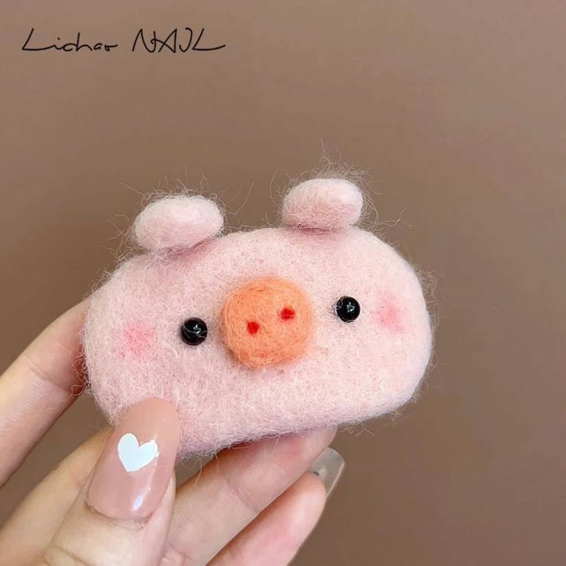 秋冬新款手工精制羊毛毡小兔子边夹头顶固定刘海贴发夹可爱BB夹女,饰品/流行首饰/时尚饰品新,发饰,淘宝优惠券,粉丝福利购,淘宝优惠卷