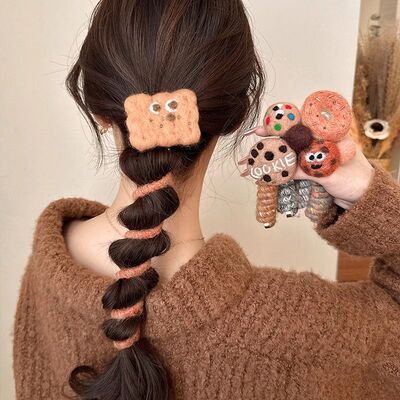 可爱毛毡电话线发圈头绳女25新款