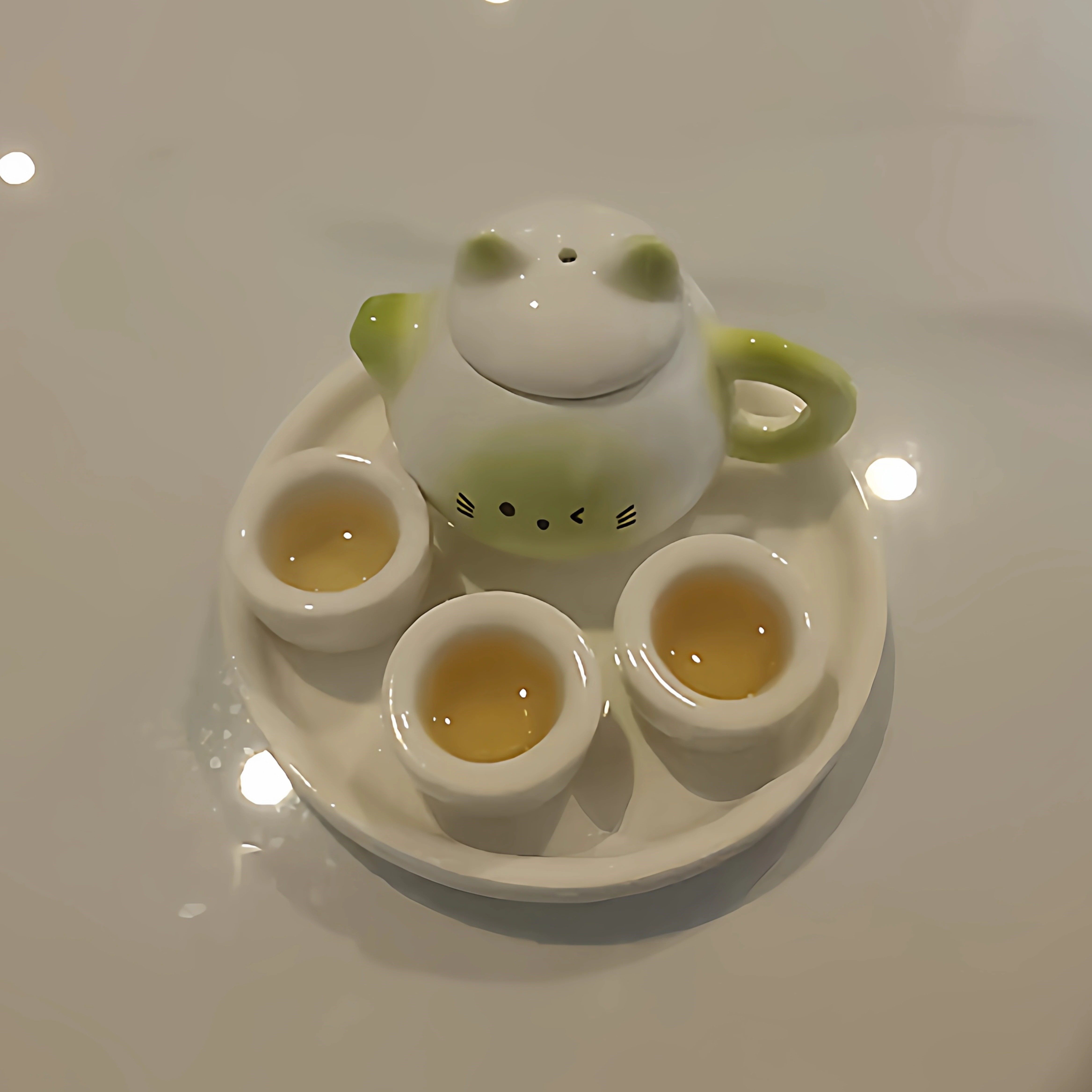 景德镇陶瓷迷你小茶具仿真可爱小茶壶可泡茶桌面摆件宝宝儿童玩具