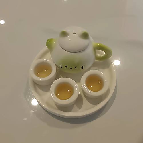 景德镇陶瓷迷你小茶具仿真可爱小茶壶可泡茶桌面摆件宝宝儿童玩具