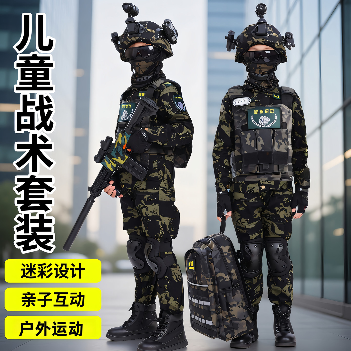 儿童迷彩服套装男童特种兵衣服小学生三角洲行动装备玩具军训服装