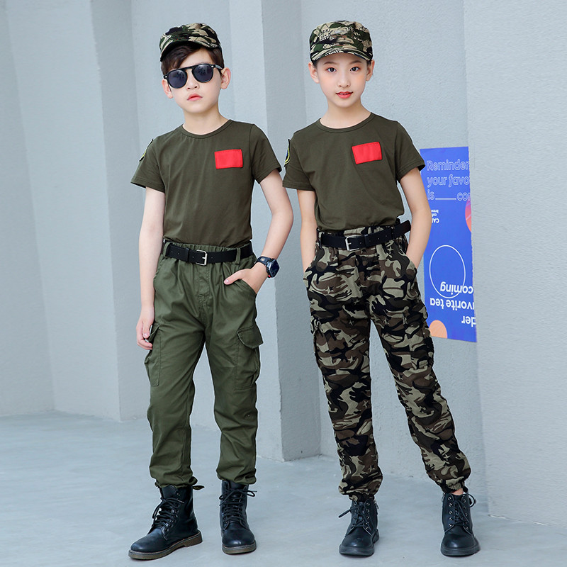 纯棉迷彩服夏令营军训服中小学生