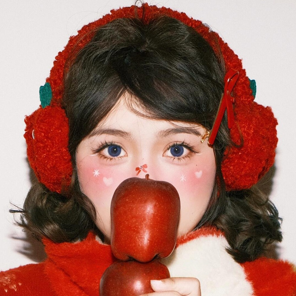 红色毛绒苹果耳暖保暖护耳包可爱耳罩圣诞配饰防寒耳捂子拍照耳套