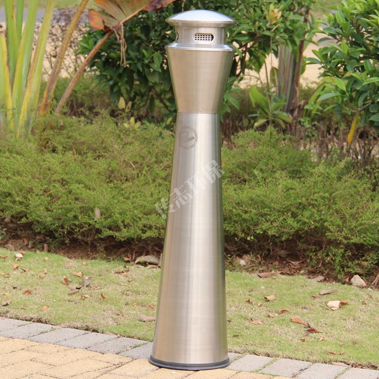 户外立式不锈钢烟灰桶圆柱形烟蒂柱公共场所灭烟柱吸烟柱烟灰柱