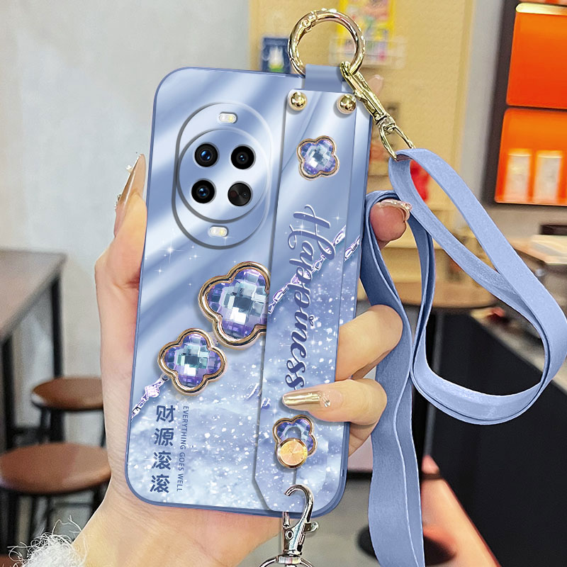 适用于华为Nova14pro手机壳nova14液态腕带支架软壳MIA-AL00财源滚滚高级感背带保护套防摔全包直边男女款潮