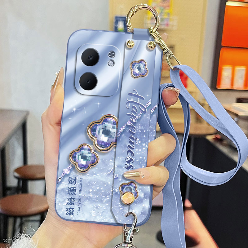 适用于oppoA5x手机壳欧珀a5x液态腕带支架软壳财源滚滚高级感背带保护套防摔全包直边新款女款奢华男女款超薄