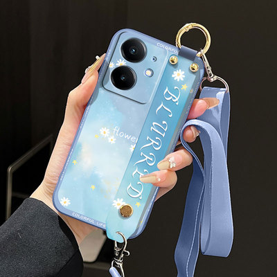 适用于realme真我Neo7x手机壳neo7se/x7/gtneo液态腕带支架软壳RMX5080小清新渲染小碎花女款背带保护套个性