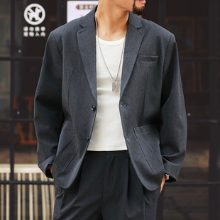 老钱风西服套装 春秋季 外套男款 宇透通勤轻奢高级感平驳领休闲西装