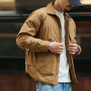 羽绒服男翻领保暖羽绒衬衣外套 85％鸭绒轻薄衬衫 宇透2025冬季 新款