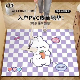 卡通入户门地垫pvc可擦免洗皮革脚垫家用门垫大门口进门玄关地毯