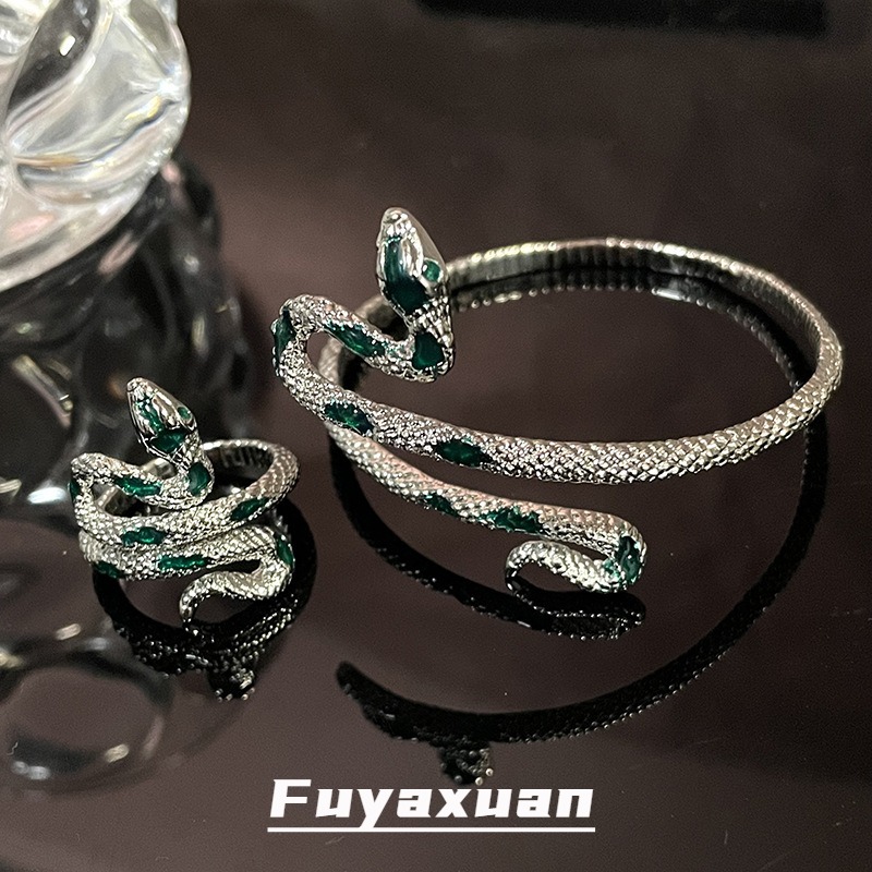 文化创意手环！小众蛇形手镯手链冷淡轻奢开口中性风戒指男女痞帅
