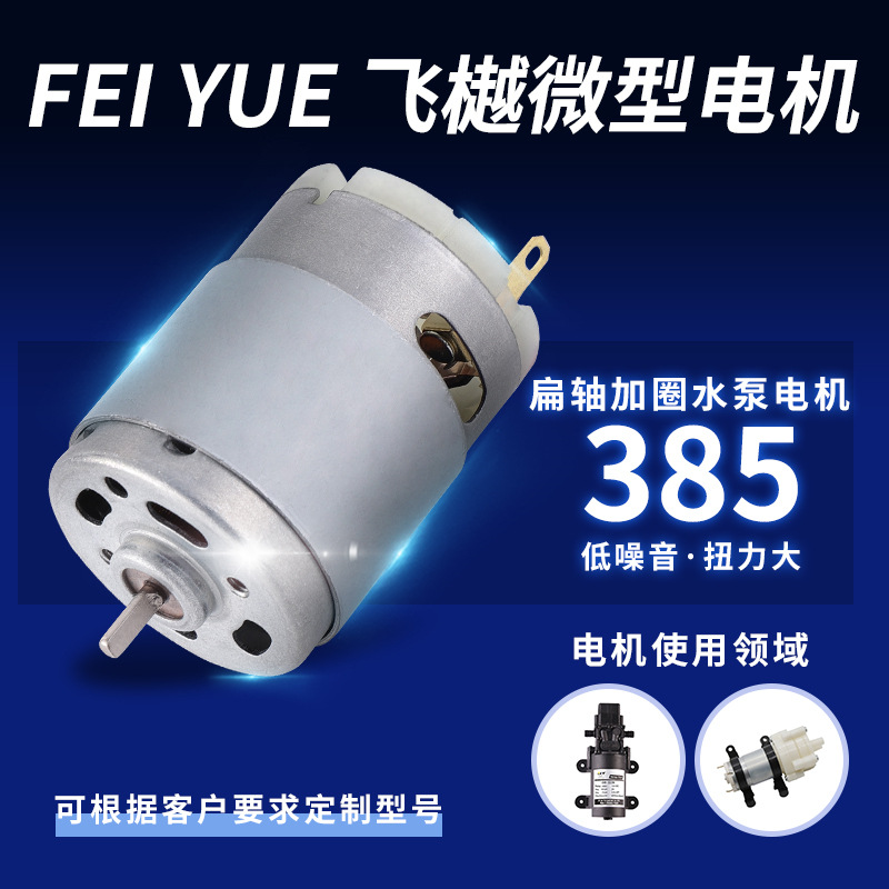 385扁轴加圈水泵气泵电机 大扭力减速电机吸奶器有刷直流电机