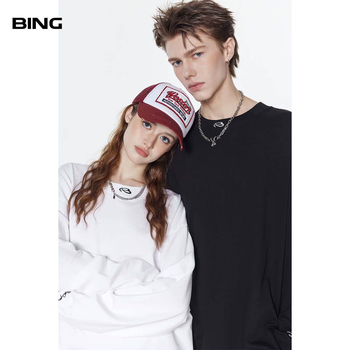 刺绣小标logo长袖t恤纯棉基础款