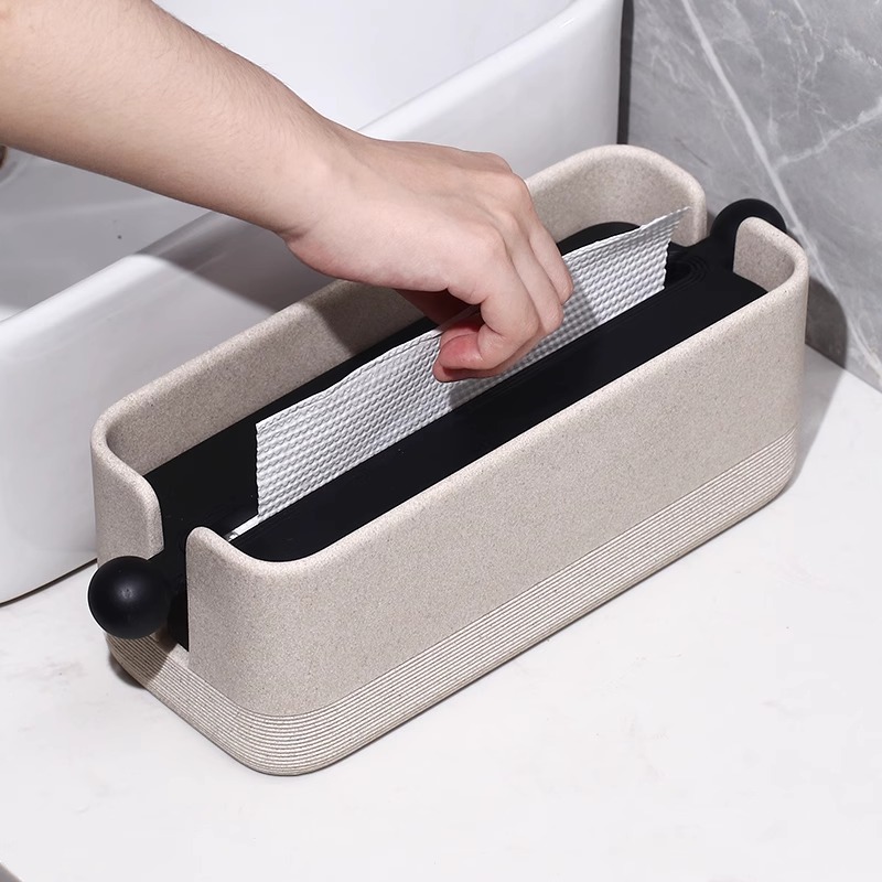 卫生纸盒台面下沉式化妆室卫生纸盒轻奢高级感酒店桌面立式纸巾盒