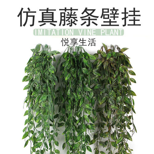 亚马逊仿真悬挂植物荷兰豆人造藤条壁挂垂吊绿植墙壁装饰假花