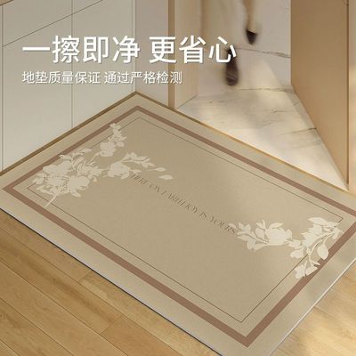 2025新款奶油风入户地垫简约耐脏PVC脚垫擦痕免洗地毯门垫两用