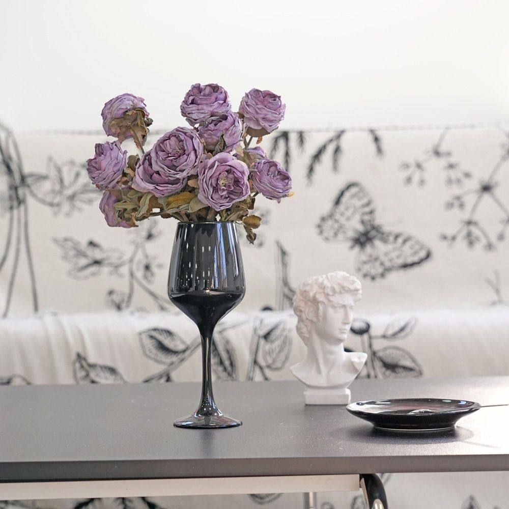 秋色2头蔷薇玫瑰家居装饰餐桌花酒店软装插花热销假花秋色限定