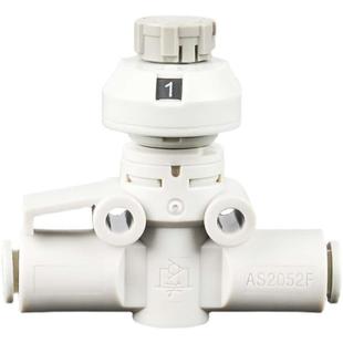 SMC型管道调速阀AS1002FS 08直通调节接头2052节流阀带刻度