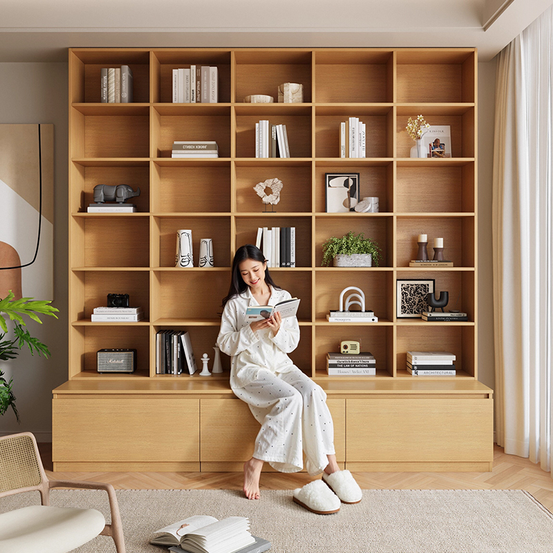 洛霖卡座书柜去客厅化一体整墙