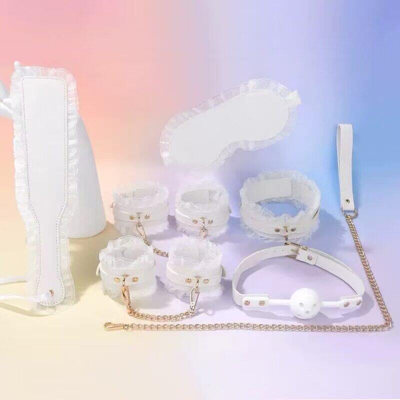南叙秘盒~白色网纱花边束缚项圈手环套装情侣氛围感内衣制服道具