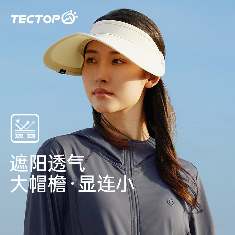 探拓空顶大檐防晒棉布帽