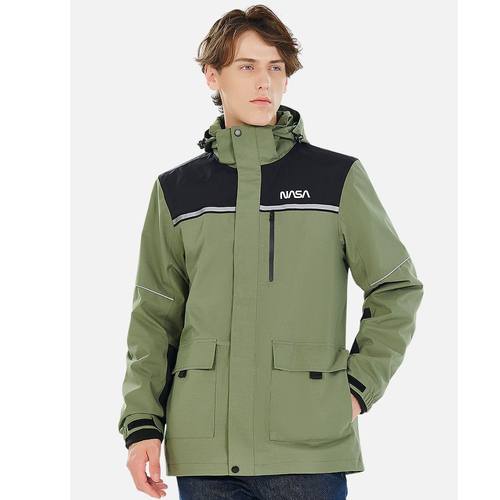 探拓户外冲锋衣男女抓绒保暖可拆卸防风防水露营登山外套NASA联名