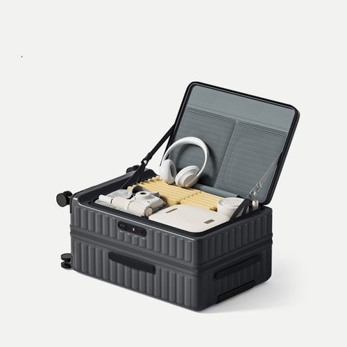 VERLABOITE前侧开盖行李箱女24寸可扩容大容量旅行拉杆箱密码皮箱