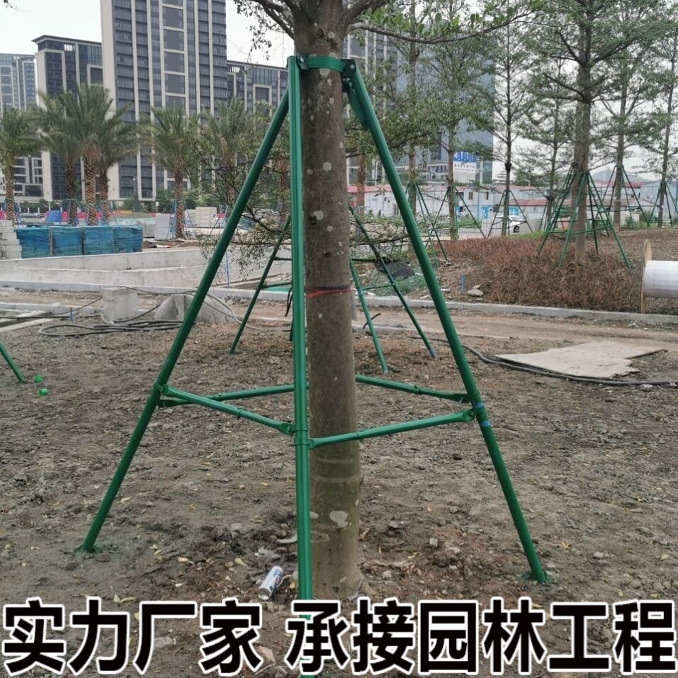 镀锌钢管树木支撑架绿色烤漆大树防风支架行道树苗木支撑杆固定器