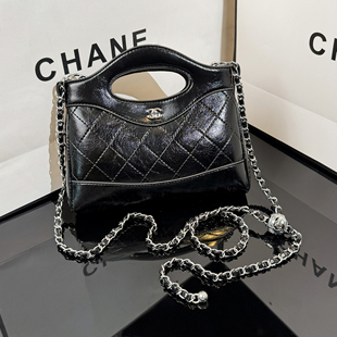 小香风包包女2026新款高级感菱格链条手提包贵气小金球单肩斜挎包