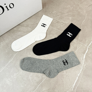 透气中筒袜 堆堆袜黑色个性 小香风白色袜子女2026新款 无骨百搭薄款