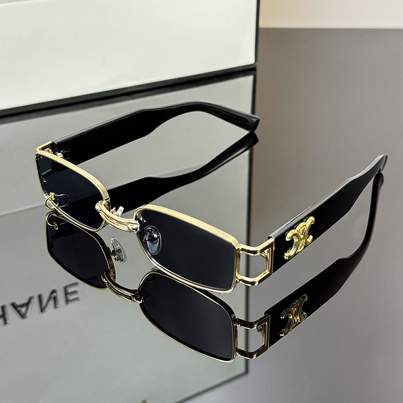 2025新款高级感小金标太阳眼镜女复古欧洲站方框墨镜网红时尚显瘦