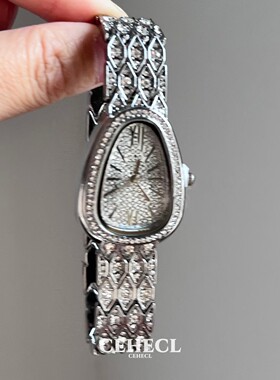 vintage中古做旧时尚满钻手表女