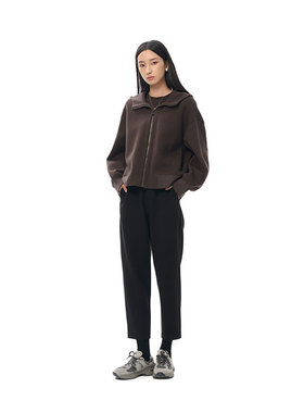 MIIWII末未25秋黑色薄空气层针织长裤百搭垂感窄款裤子女K253154