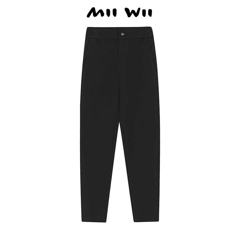 MIIWII/末·未黑色拉绒针织裤