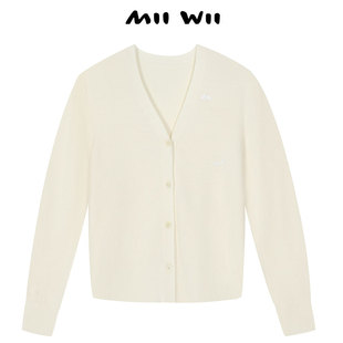 末未MIIWII23秋米白针织短开衫 清仓 女X233026 断码
