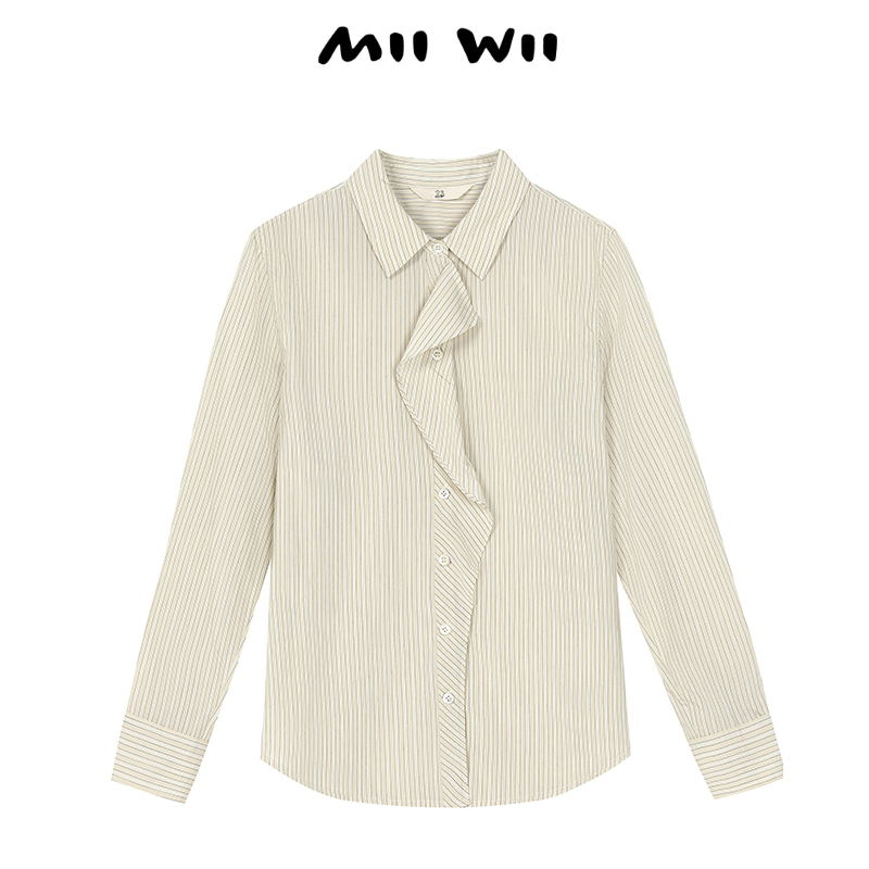MIIWII/末·未米黄色细条衬衫