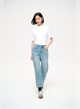 MIIWII末未25春浅蓝色休闲百搭牛仔裤K251102