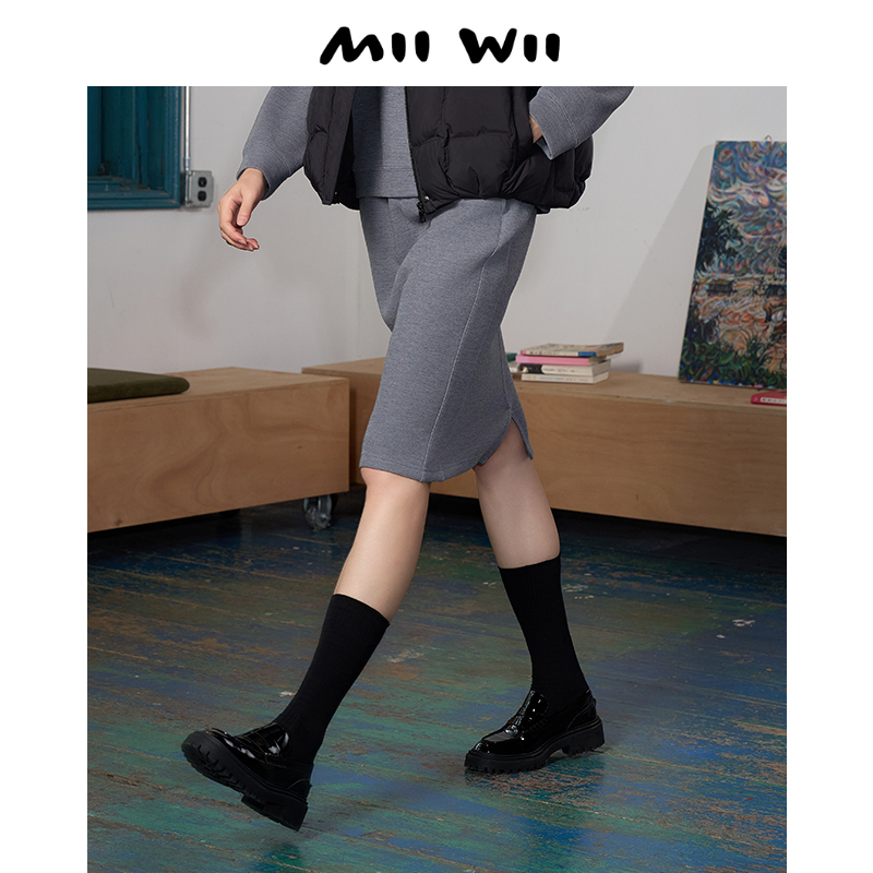 MIIWII/末·未灰色空气层筒裙