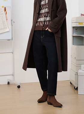 MIIWII末未25冬深蓝色牛仔长裤显瘦百搭慵懒牛仔裤女K254512