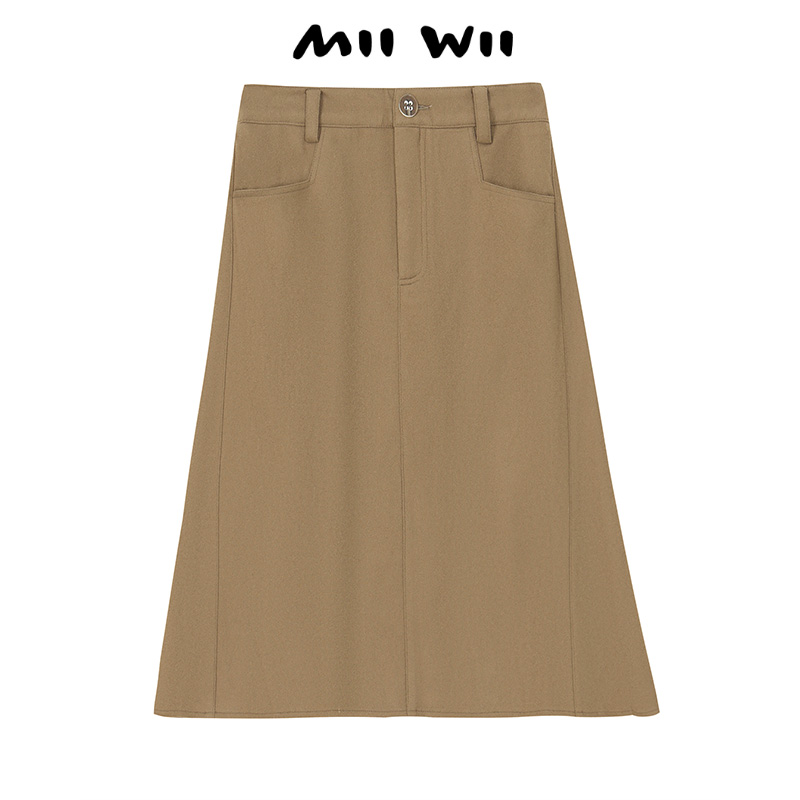 MIIWII/末·未驼色全羊毛半裙