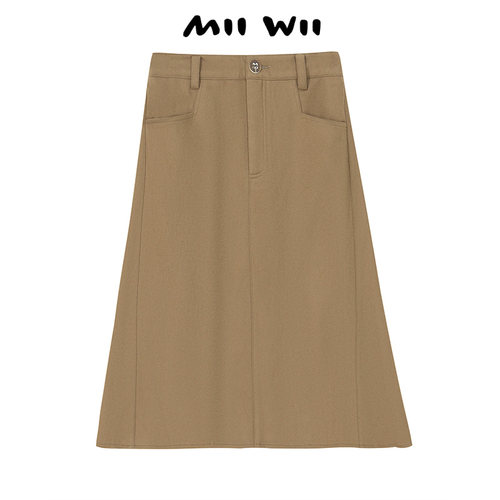 MIIWII/末·未驼色全羊毛半裙