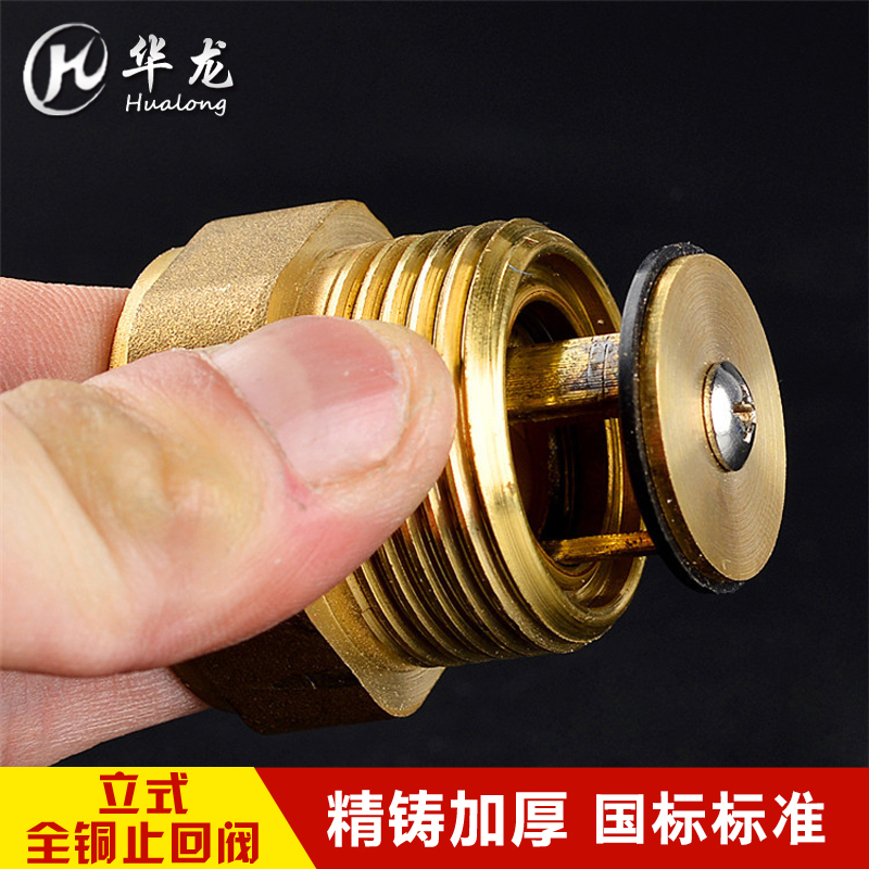 立式全铜止回阀 水管止回阀单向阀4分6分内丝外丝水表水泵逆止阀