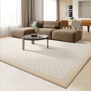 新款 现代简约地毯客厅茶几毯地垫北欧咖色混纺法式 轻奢奶油风极简