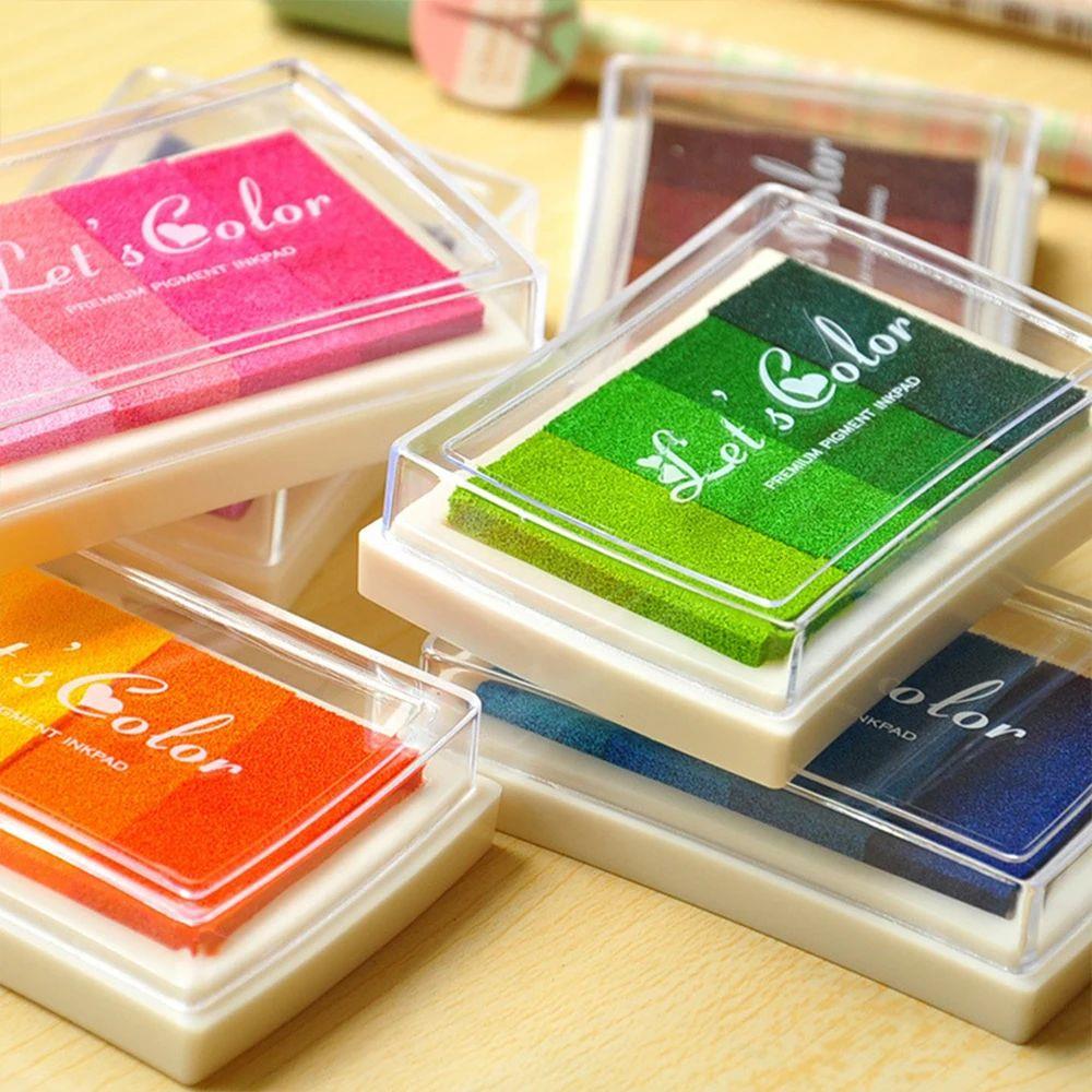 DIY Ink Pad Set Gradient Color Creative Rubber Stamp Hand Ac